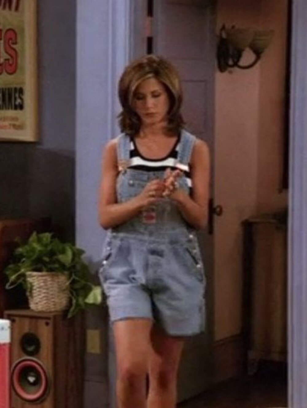 Vintage LondonJean Denim Overalls Shorts Shortails Rachel Green Friends Style S